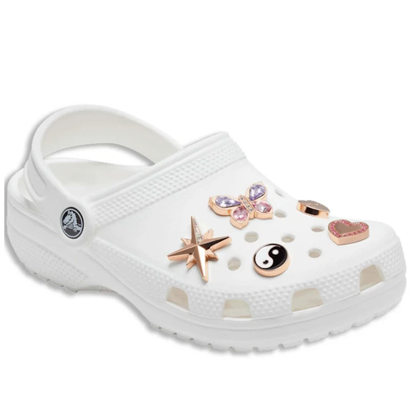 Pink Designer Electro Crocs With Designer Charms