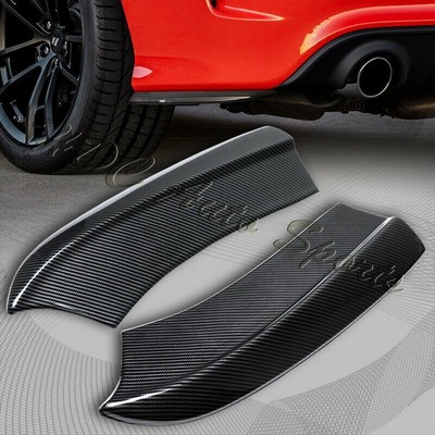 For 2015-2019 Dodge Charger SRT-Style Carbon Look Rear Bumper Lip Aprons 2pcs