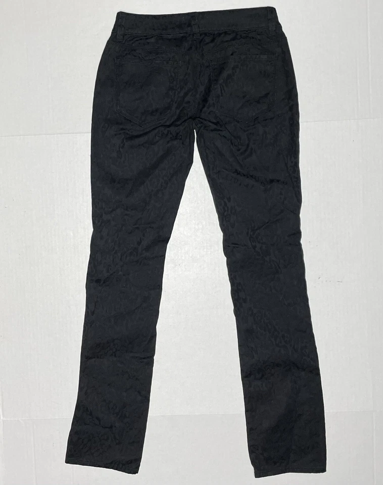 Pantalones Ann Taylor corte moderno negro estampado de leopardo talla 0 (28"" cintura) Foto 2 de 4