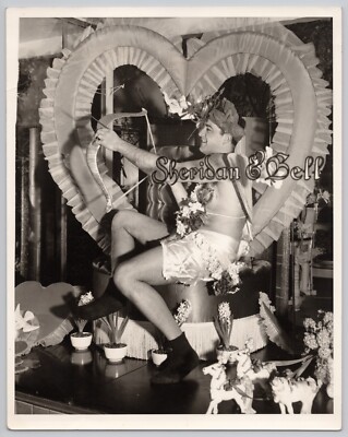 1946 Sheridan & Bell Flower Shop Photo Man as Cupid Window Display San Francisco