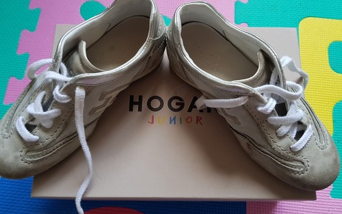 HOGAN SNEAKER N° 32 Bambina Scarpe Interactive Bimba Beige Logo Oro Pelle  EUR 25,00 - PicClick IT