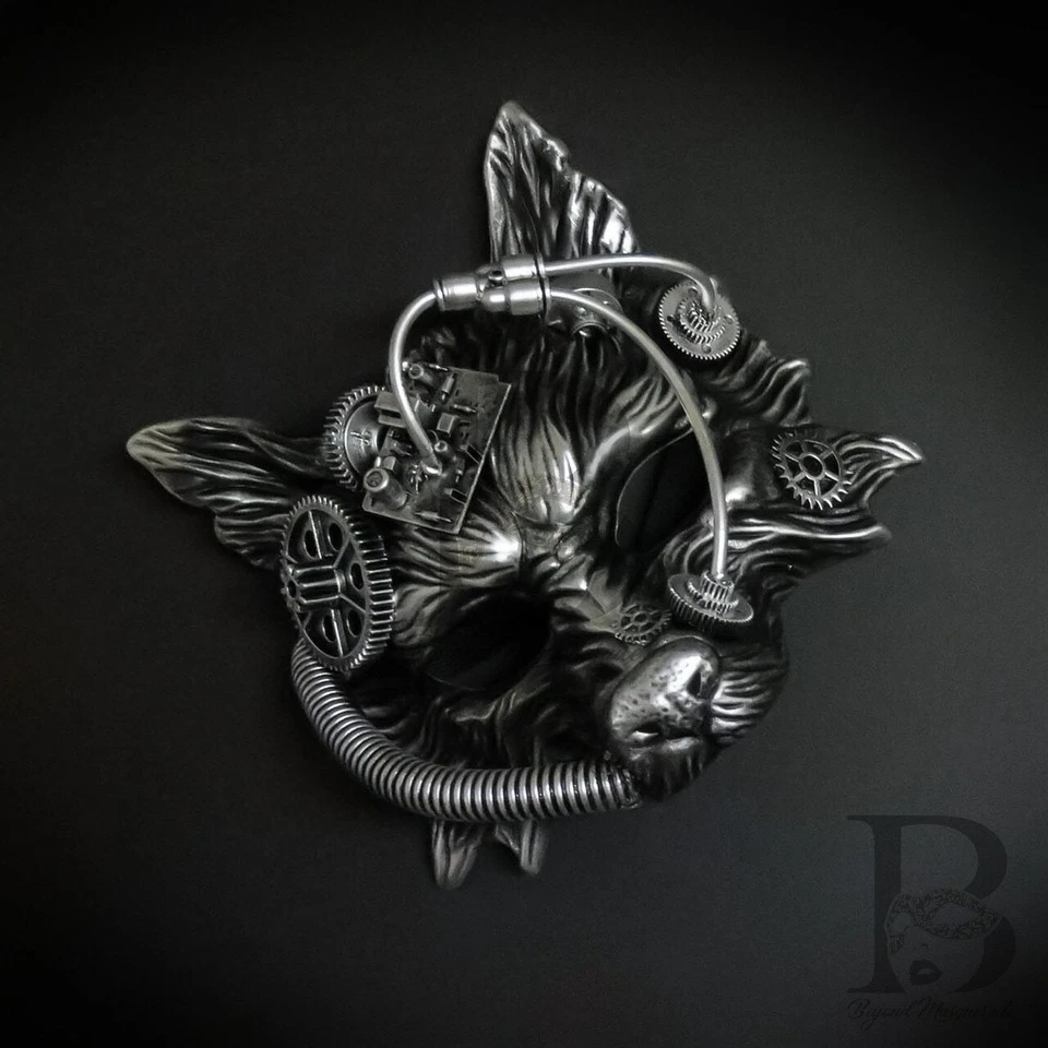 Couple's Masquerade Masks | Silver Masquerade Masks Ethereal Ram Mask - Image 3 of 4