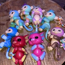 WowWee Fingerlings Monkey s, Dragons Lot Of 8 Plus 2 Minis Interactive Pet
