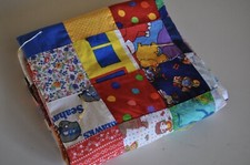 Vintage Quilt Handmade Multi Color Throw Lap Quilt Blanket Hand Pieced