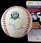 Tommy Lasorda Signed Los Angeles Dodgers 60th Anniversary Logo Baseball JSA