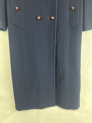 Vintage Mackintosh Authentic Peacoat Long Navy Blue 100% Wool Size