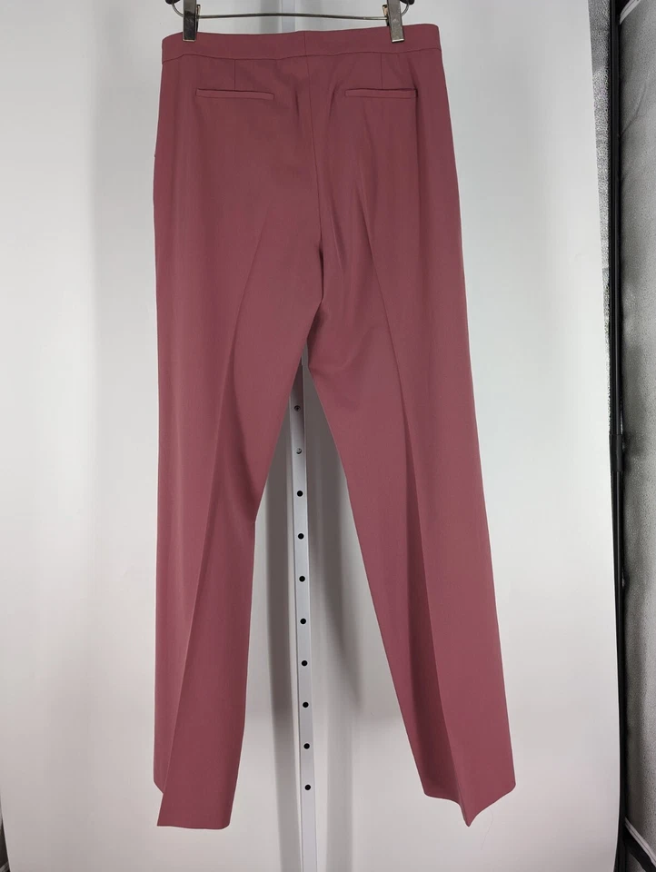 G. Goop Brand Pink Pleated Trouser Pants Size 12 Italy 35"  - Image 2 of 4