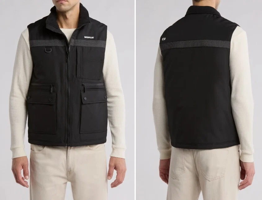 CAT WorkWear Instigator Water Resistant Men's TAC Utility Vest Black - XL - NEW