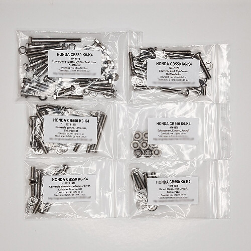 Kit vis moteur inox Honda CB 550 K | Idéal pour vos balades et restaurations de CB550