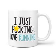 I Just F*cking Love Running Gift Mug - Funny Presents for Runners, Marathons