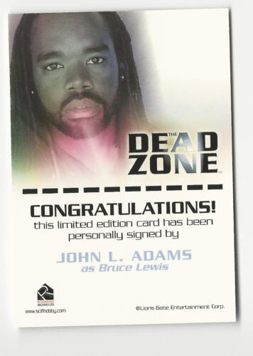 John L. Adams as Bruce Lewis DEAD ZONE Season 1 & 2 Autograph Card ...