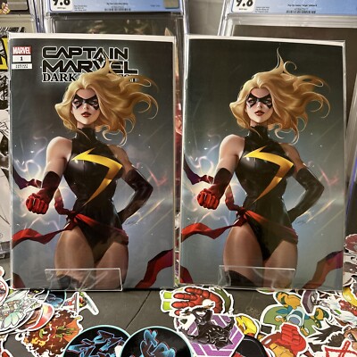Captain Marvel: Dark Tempest #1 Illuminati Exclusive Leirix Li Trade/Virgin Set!