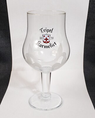 Tripel Karmeliet Beer Glass Official Frosted Belgium Tulip 0.3L Fleur-de-Lis