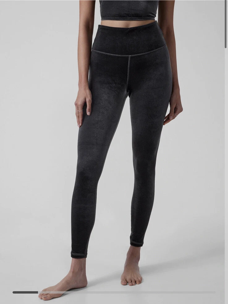 New! ATHLETA Elation Velvet Tight Black Size XXS Petite #511387