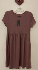 Wild Fable Womens Medium Purple Knee-Length Ribbed Dress W/Pockets NWT A4770
