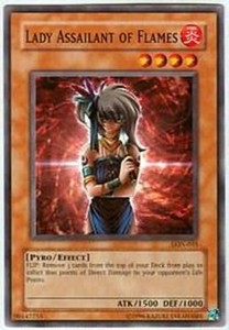 Lady Assailant of Flames - LON-035 - Common - Unlimited Edition x3 - Near Mint