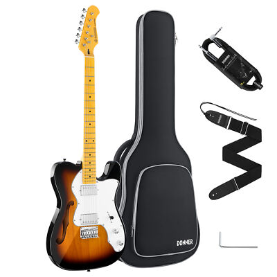 Donner DJC-1000 Tele Jazz Electric Guitar For Sale HH Pickups With Gig Bag Strap
