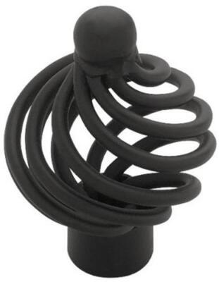 (5 Pack) 1-1/3 inch Forged Iron Collection Bird Cage Knob with Ball Top Flat Bla