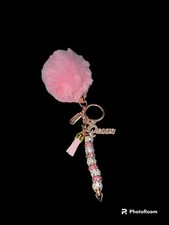 Pom Poms Beaded Bar Key Chain