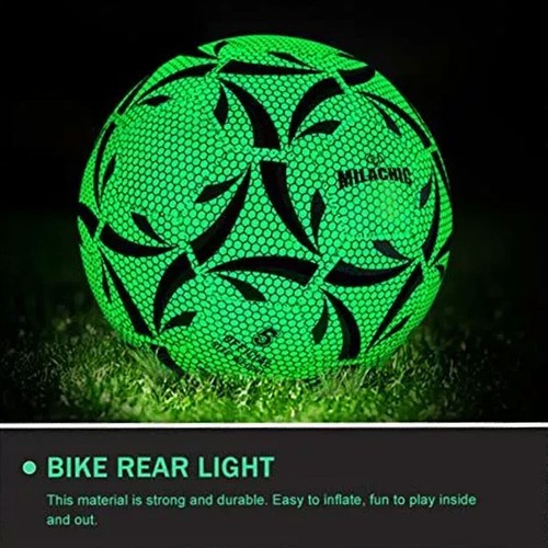 New Reflective Soccer Ball Night Glow in the Dark Football For Training Xmas Gif - Picture 5 of 19