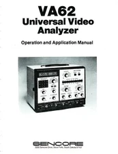 Operation & Application Manual Fits Sencore Universal Video Analyzer VA62