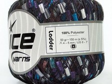 Sonoma Ladder Yarn - 42719 Ice Purple Blue Brown Silver Ladder Ribbon Yarn 50gr
