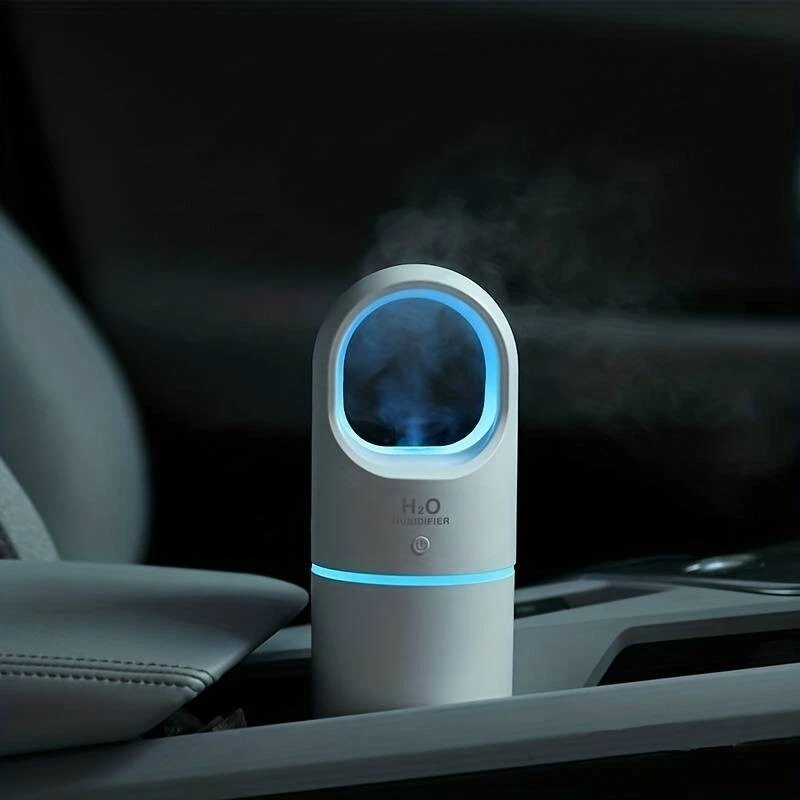 Mini Umidificatore Da Tavolo Auto Con Luce Notturna Atmosfera Aromaterapia 450ML - Immagine 4 di 4
