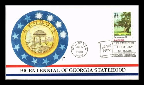 US COVER GEORGIA STATEHOOD BICENTENNIAL FIRST DAY ISSUE FLEETWOOD