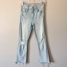 MOTHER The Insider Crop Step Fray Jeans Free Hugs Wash Size 26 Distressed