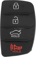 X AUTOHAUX 4 Button Car Remote Fob Case Cover Insert Rubber Pad Keypad Black 