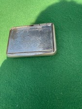 VINTAGE METAL ETCHED CIGARETTE OR BUSINESS CARD CASE 4X3X1