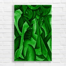 Abstract Geometric Cubist Green Canvas Print Large Picture Wall Art