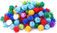 50PCS 1.5 INCH Sparkly Cat Toys Extra Large Cat'S Favorite Chase Glitter Ball To