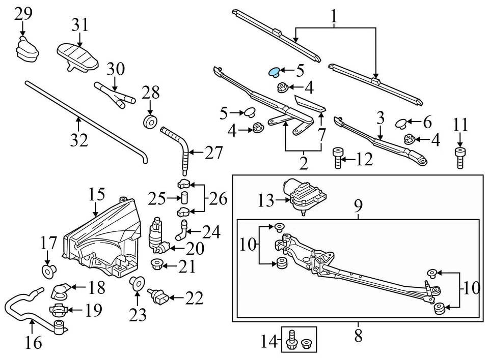 VW TOUAREG 2004-2018 - Limpiaparabrisas derecho tapa tuerca/cubierta 7L0955737 Foto 3 de 4