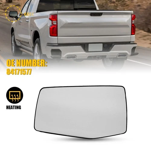 Driver Side Mirror Glass Heated For Chevrolet Silverado GMC Sierra 1500 2019-23