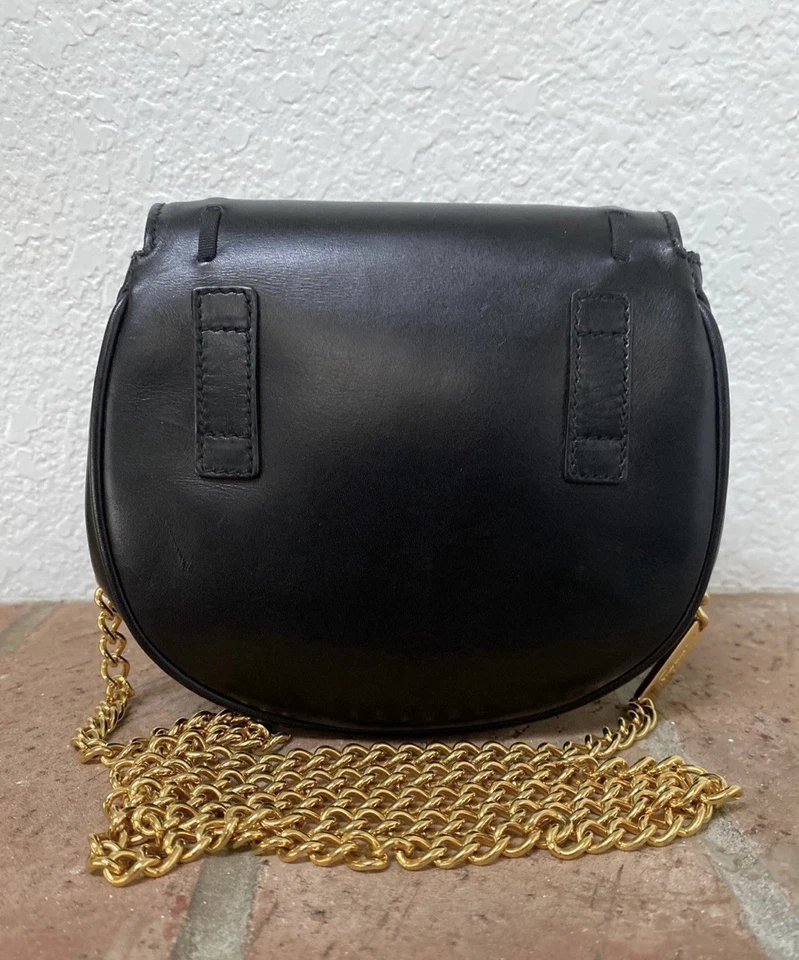 Salvatore Ferragamo Vintage Convertible Cadena Sillín Bolso Cuero Mini Foto 3 de 4