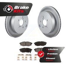 Rear Coated Brake Rotors Semi-Metallic Pad Kit For 2010-2014 Subaru Outback 3.6L