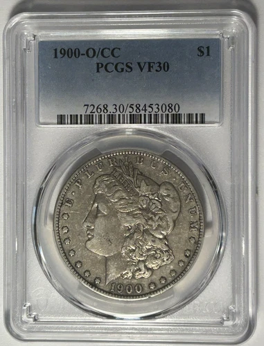 1900 O/CC MORGAN DOLLAR PCGS VF 30
