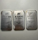 Lot of (3) 1 oz .999 Silver Bars from Asahi mint