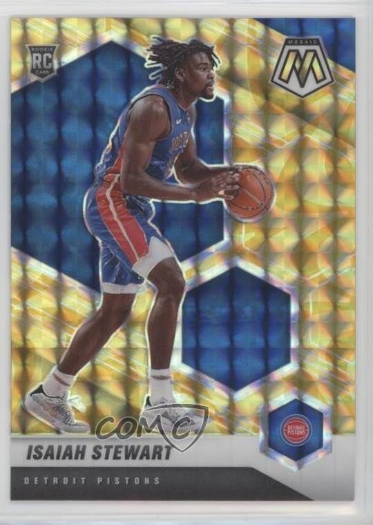 2020-21 Panini Mosaic Reactive Yellow Prizm Isaiah Stewart #223 Rookie RC 2l4