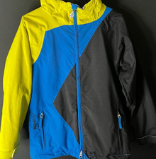 Volcom KBoys Large Jacket Hooded Full Zip pockets long sleeve color block yellow