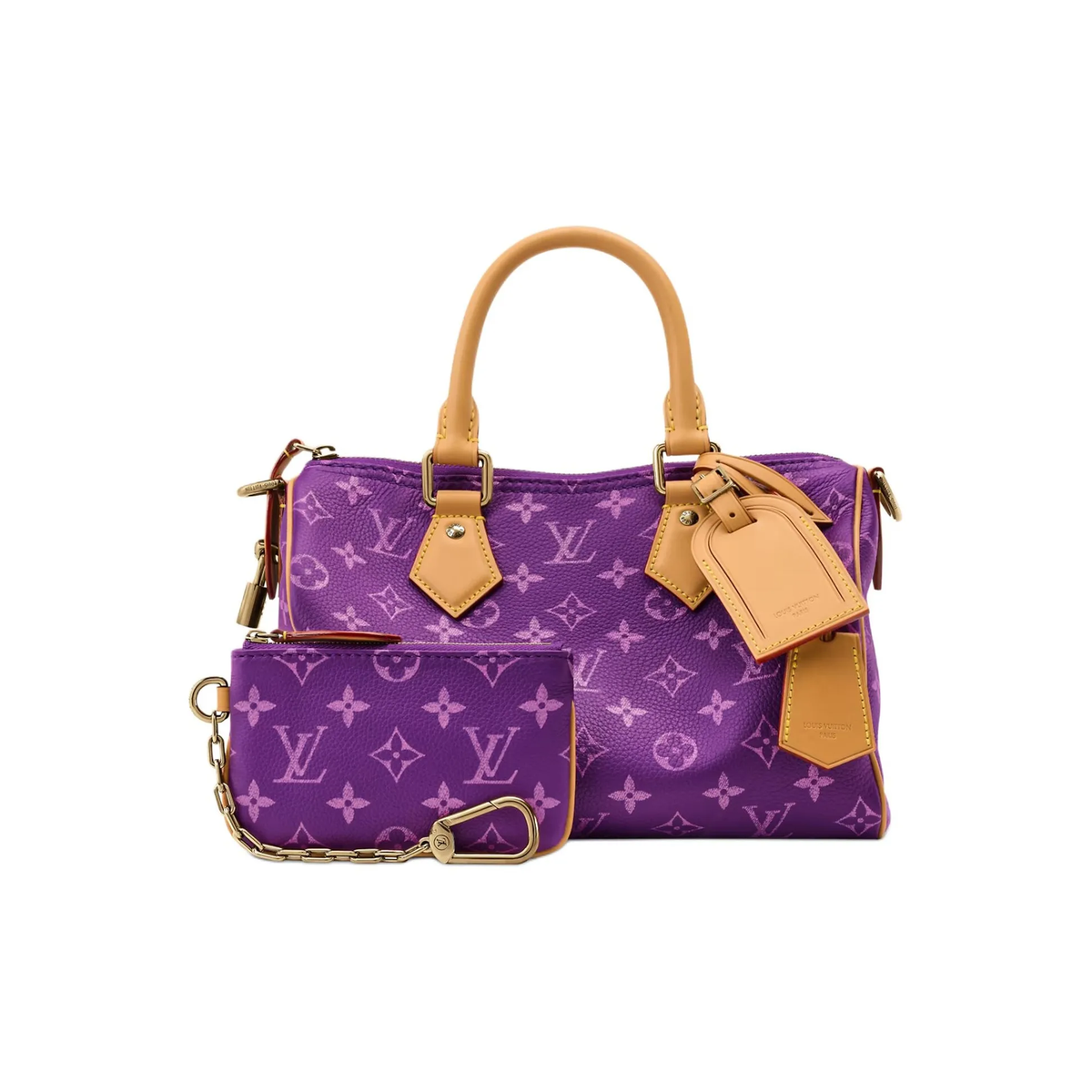 Louis Vuitton パープル ショルダーバッグ LOUIS VUITTON Speedy P9 BANDOULIÈRE 25 Leather Tote Bag for Men