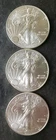 Lot of Three 2015 $1 American Silver Eagle Dollars