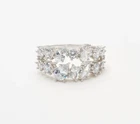 Diamonique Italia Sterling Silver Center Stones Ring, Size 7
