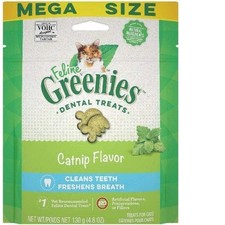 Natural Cat Dental Treats, Catnip Flavor, 4.6oz Pouch   Vet Recommended