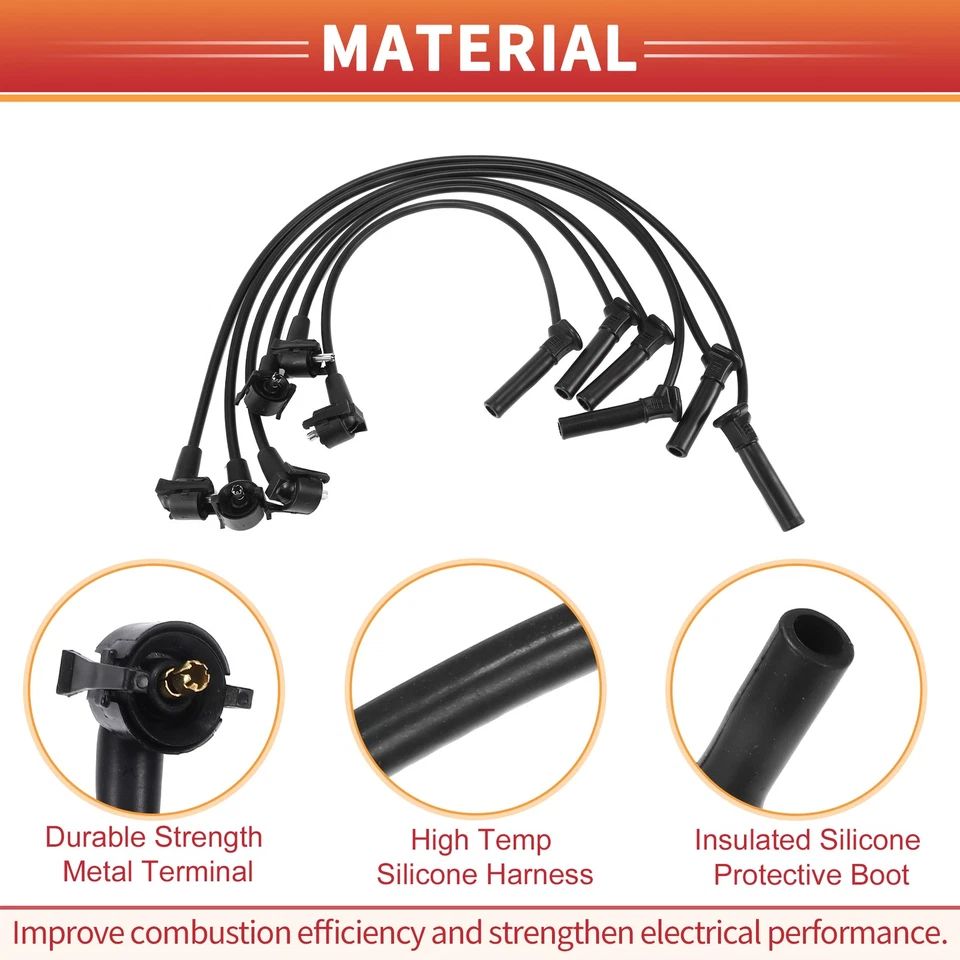 6 Pcs Spark Plug Wire Ignition Coil Cable No.5U2Z12259C for Ford Explorer Sport Foto 4 de 4