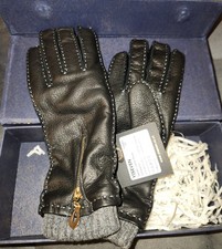YISEVEN Leather Gloves Women's Size 6.5 Zipper Detail