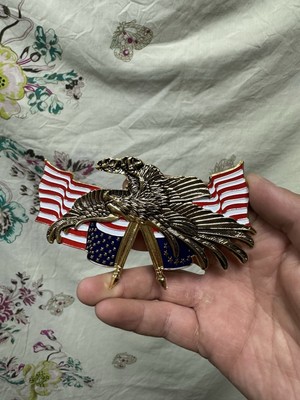 ADLER mit USA FLAGGE METALL EMBLEM - 11 x 6,5 cm