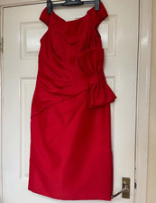 Lorcan Mullany Jacques Vert Red Off Shoulder Bow Dress UK 12 Wedding Races