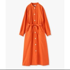 TEN Ron Herman Kaftan Shirt Dress Orange Long Sleeve Beltedfrom Japan